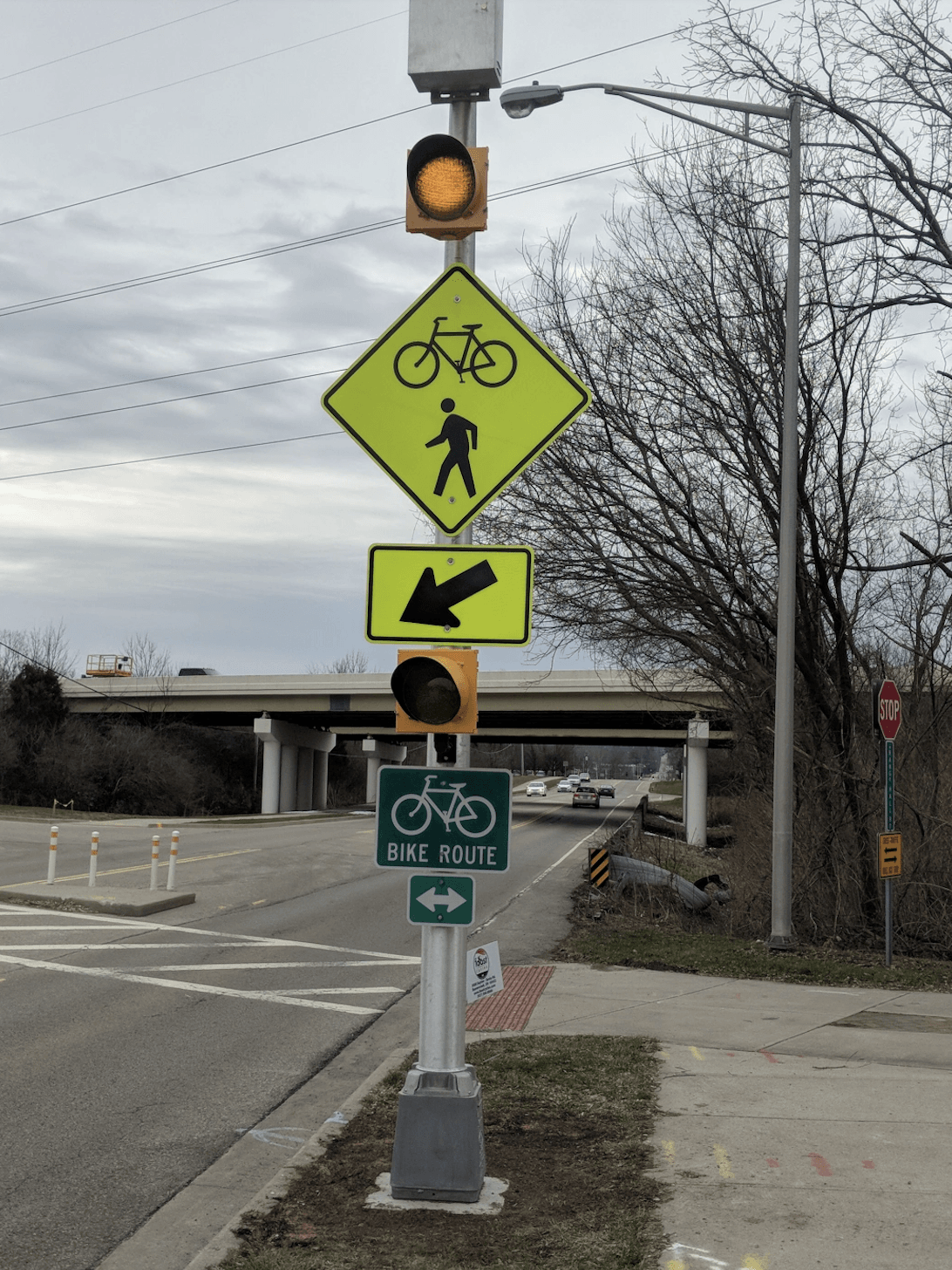 Flashing Bicycle Sign