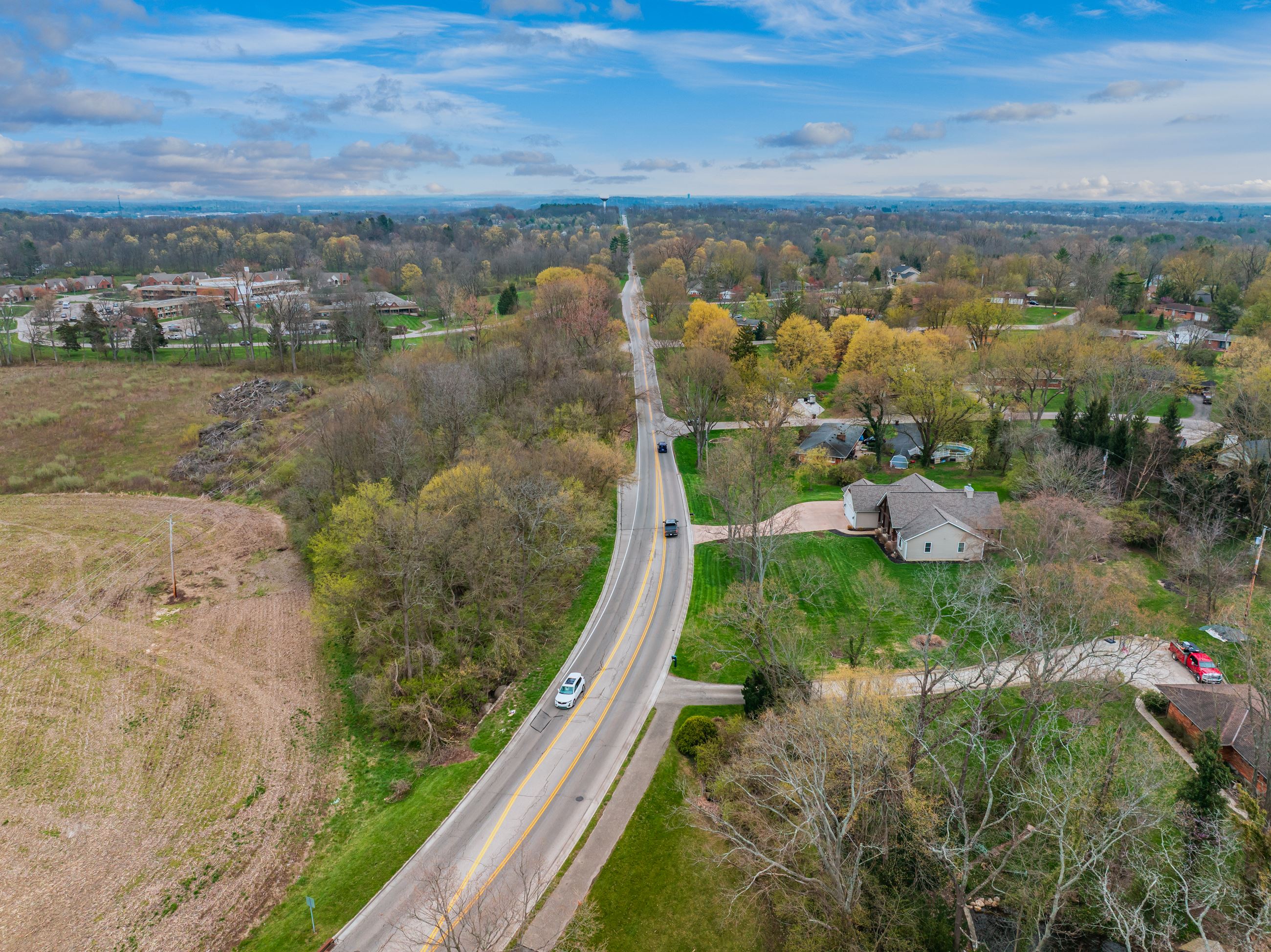 Aerial of Indian Ripple Road in Beavercreek, Ohio 